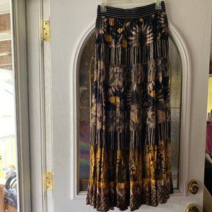 Carole Little womens size 10 elastic waist full maxi skirt